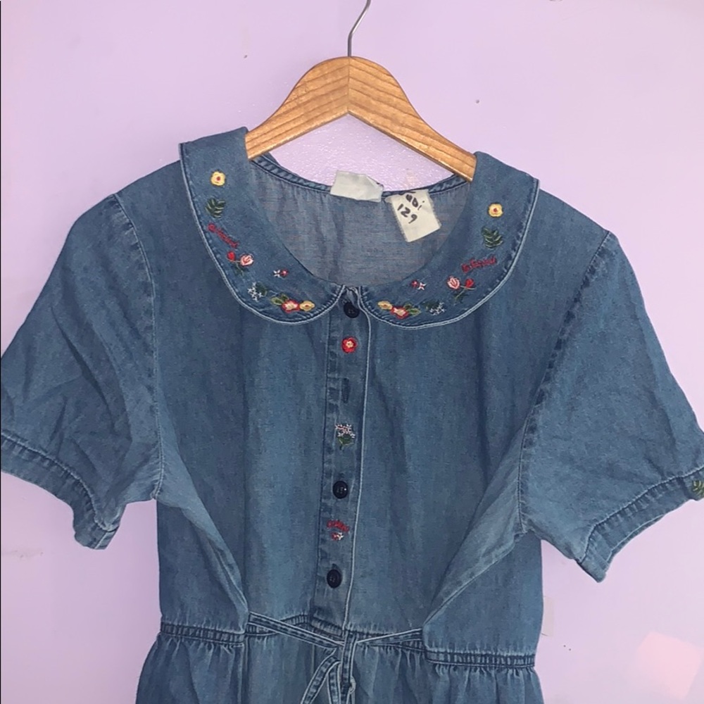Vintage Bobbi Brooks embroidered denim dress